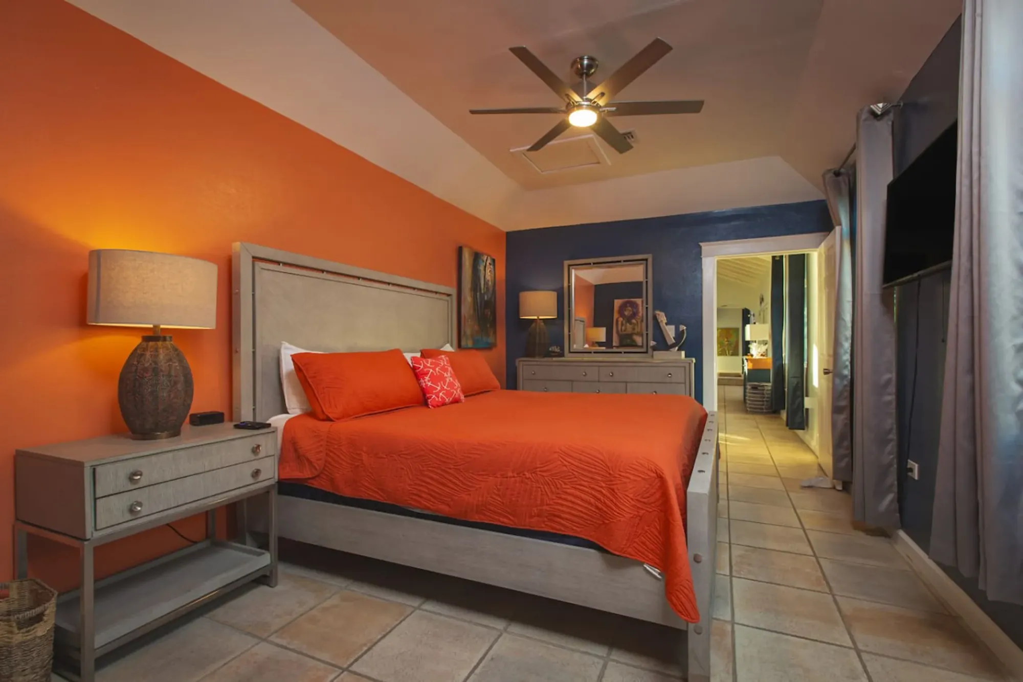 A bedroom in the guest wing