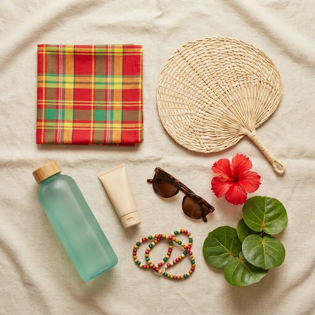 Things for a festival day, from madras cloth to a straw fan