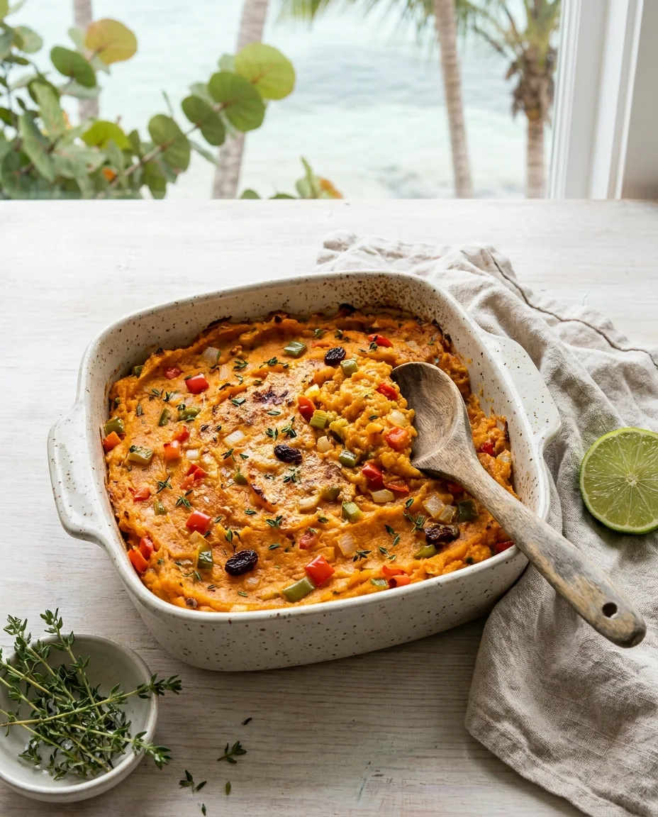 Illustration: Crucian-style potato stuffing, orange with tomato paste and flecked with peppers and herbs