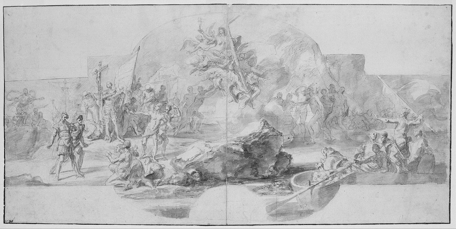 Christopher Columbus - The Landing of Columbus in America, study for a painting (destroyed in 1777) for the Sala del Minor ... - Google Art Project