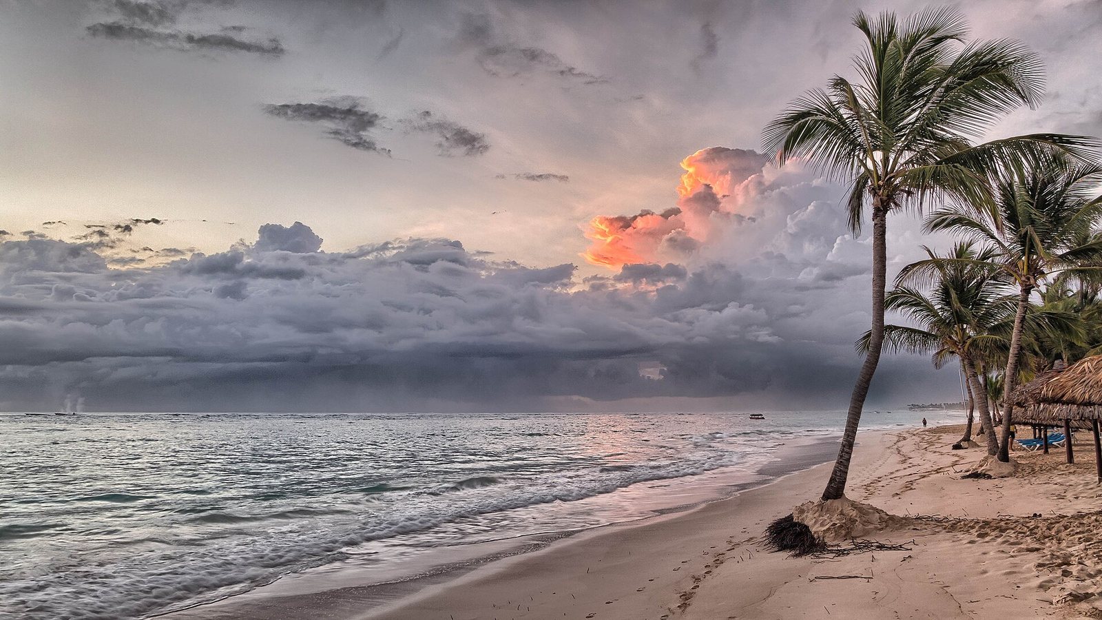 Sunrise over a resort beach near Punta Cana, Dominican Republic